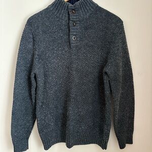 Lands' End Men's Dark Gray Knit Sweater